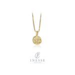 Gult gull anheng Fred håndlaget smykke Inesse Jewelry Gullsmed gullanheng gult gull anheng gullsmykke lykkemynt anheng mynt 585